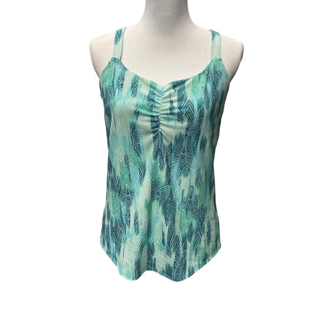 Urban Outfitters Marmot Blue Green Chevron Built in Bra Low Impact Camille Sz L‎